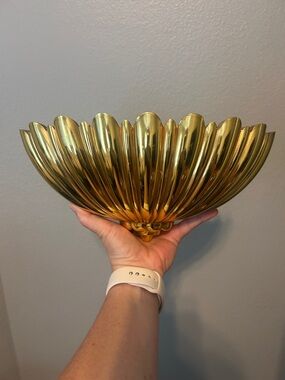 Vgt MCM Syroco fluted gold wall pocket. 12 inches